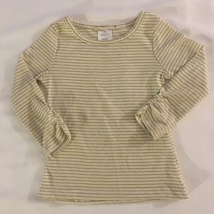3T Gold/White striped long sleeve tee